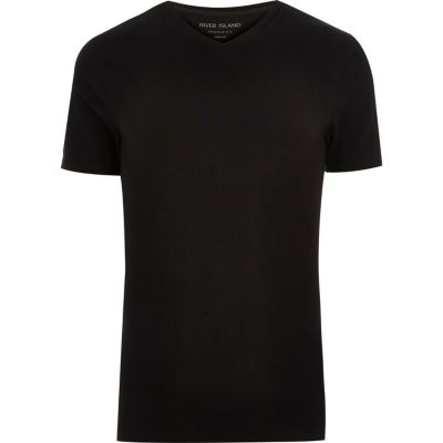 Black V Neck muscle fit t-shirt